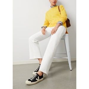 MOTHER "The Rambler Zip Ankle" straight-leg jeans in whitedenim